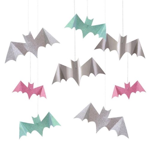 [MeriMeri]메리메리 / Pastel Halloween Glitter Hanging Bats (set of 8)