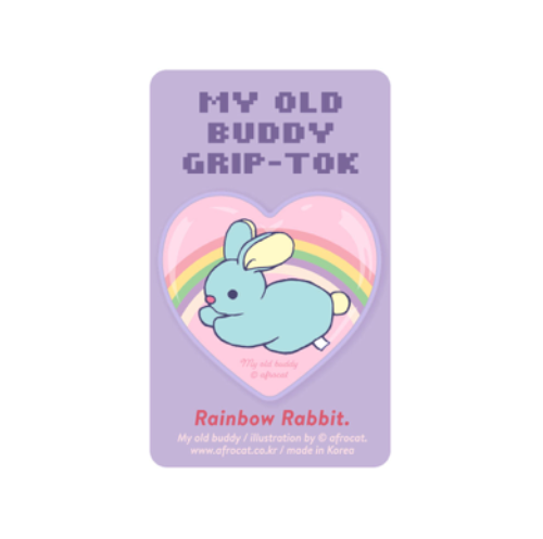 아프로캣 GRIPTOK_6.Rainbow Rabbit 그립톡_6.Rainbow Rabbit