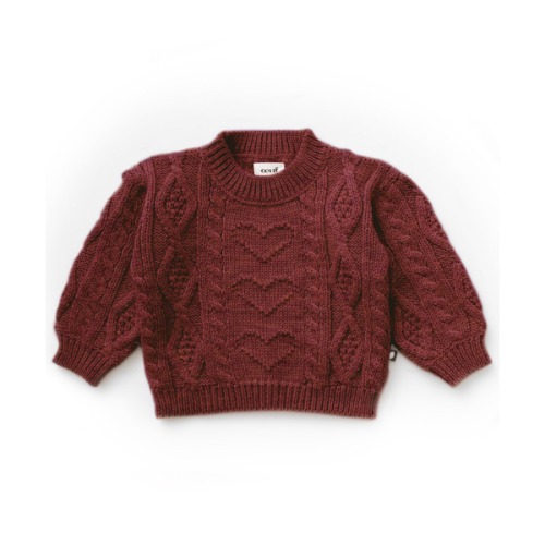 우프 21SS heart bobble sweater - (plum)